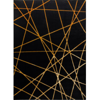 Kusový koberec Gloss 406C 86 geometric black/gold