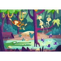 RAVENSBURGER Puzzle&Play: Dobrodružstvo v džungli 2x24 dielikov