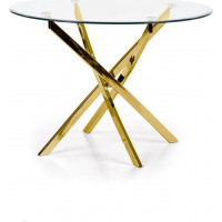 Jedálenský stôl RAY 100x73 cm - číre sklo/zlatý