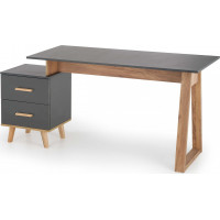 Písací stôl SNAPE - šedý/dub votan