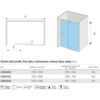 Sprchové dvere - LIMA - dvojdielne, posuvné - chróm/sklo Číre