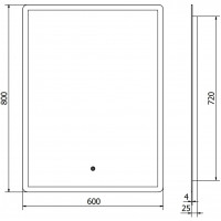 Obdĺžnikové zrkadlo MEXEN NAVIA 60x80 cm - s LED podsvietením a vyhrievaním, 9803-060-080-611-00