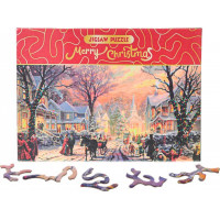 Puzzle Merry Christmas: Zasnežená ulica 468 dielikov