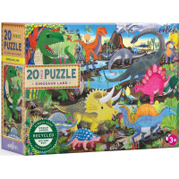 EEBOO Puzzle Dinosaurie krajiny 20 dielikov
