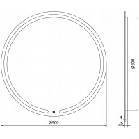 Okrúhle zrkadlo MEXEN ROSE 90 cm - s LED podsvietením a vyhrievaním, 9810-090-090-611-00