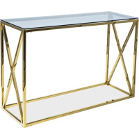 Konzolový stolík ELOY 100x30 - dymové sklo/zlatý