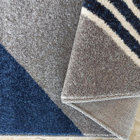 Kusový koberec WAVE geometria - šedý/modrý