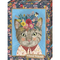 HEYE Puzzle Floral Friends: Krásna mačička 1000 dielikov