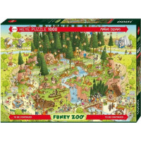 HEYE Puzzle Šialená ZOO: Expozícia Čierny les 1000 dielikov