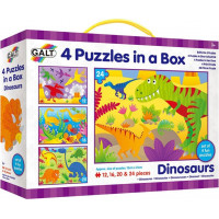 GALT Puzzle V krajine dinosaurov 4v1 (12,16,20,24 dielikov)