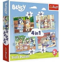 TREFL Puzzle Bluey a jej svet 4v1 (12,15,20,24 dielikov)