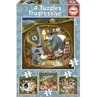 EDUCA Puzzle Lesné príbehy 4v1 (12,16,20,25 dielikov)