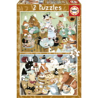 EDUCA Puzzle Lesné príbehy 2x48 dielikov