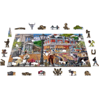 WOODEN CITY Drevené puzzle Hlavná ulica 2v1, 505 dielikov EKO