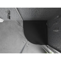 Štvrťkruhová sprchová SMC vanička MEXEN BERT 90x90 cm - čierna, 4KR709090