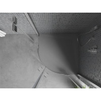 Štvrťkruhová sprchová SMC vanička MEXEN BERT 90x90 cm - šedá, 4KR619090