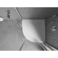 Štvrťkruhová sprchová SMC vanička MEXEN BERT 80x80 cm - biela, 4KR108080