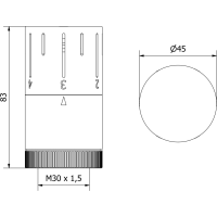 Termostatická hlavica pre radiátor MEXEN Space - chrómová - M30x1,5, W908-005-01