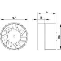 Kúpeľňový ventilátor MEXEN ZXR 120 so spätnou klapkou - biely, W9607-125-00