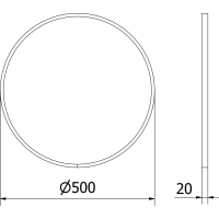Okrúhle zrkadlo MEXEN LOFT 50 cm - čierny rám, 9850-050-050-000-70