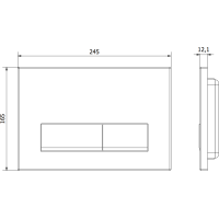 Ovládacie tlačidlo splachovadla - biele matné - dvojčinné - plastové - typ 12, 601220