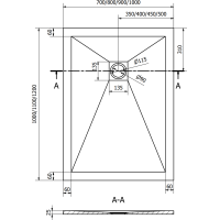 Sprchová vanička MEXEN STONE+ 80x110 cm - betónová šedá - minerálny kompozit, 44618011