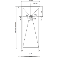 Sprchová vanička MEXEN STONE+ 80x180 cm - čierna - minerálny kompozit, 44708018