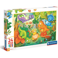 CLEMENTONI Puzzle Šťastná oáza dinosaurov MAXI 24 dielikov