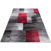 Kusový koberec JAVA Composition - šedý/červený
