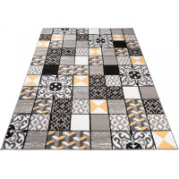 Kusový koberec MAYA Tiles - žltý/sivý