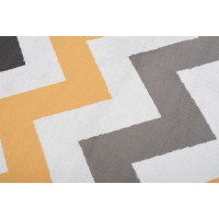 Kusový koberec MAYA Cik cak - žlutý/šedý/bílý
