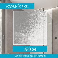 Štvrťkruhový sprchovací kút Kora Lite 90x90 cm - biely ALU/sklo Grape + nízka SMC vanička