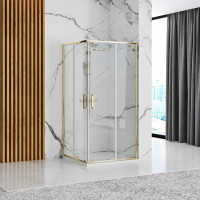 Sprchovací kút Rea PUNTO 80x100 cm - zlatý