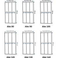 Sprchové dvere Rea ALEX 120 cm - brúsené zlaté