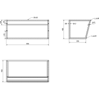 Sapho SKA konzola s policou 900x400x460mm, čierna mat SKA103