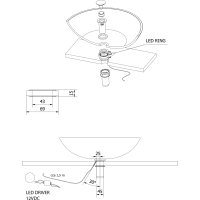 Sapho LEDRING osvetlenie pod sklenené umývadlo 12V, 1, 2W, 5000-5500K WP94051LED