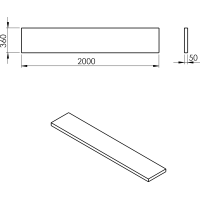 Sapho AVICE doska 200x36cm, aquamarine AV2066