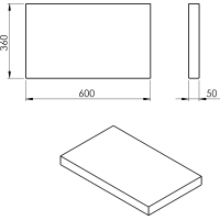 Sapho AVICE doska 60x36cm, aquamarine AV0666