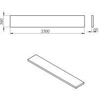 Sapho AVICE doska 230x36cm, old wood AV2368