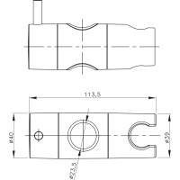 Sapho Držiak pre sprchovú tyč 23mm, ABS/čierna mat NDKJ639