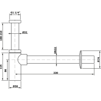 Bruckner Umývadlový sifón 5/4", DN32mm okrúhly, chróm 151.209.1