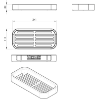 Gedy SMART polica do sprchy, 241x30x111mm, čierna mat 321814