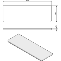 Sapho Police 800x100x8mm, číre sklo 23484