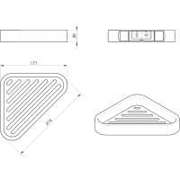 Gedy SMART rohová polica do sprchy, 170x30x170mm, čierna mat 328314