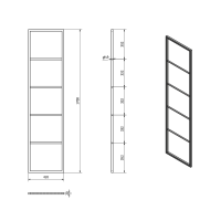 Sapho SKA sušiak uterákov na opretie 420x1700x20mm, biela mat SKA561