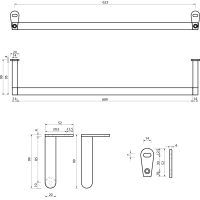 GSI KUBE X/NORM čelný držiak uterákov 70cm, chróm PASAND70