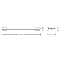 Aqualine APOLLO dvojitý držiak uterákov 550x157mm, chróm 1416-11