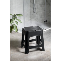 Aqualine Kúpeľňová stolička s úložným priestorom, čierna 90902B