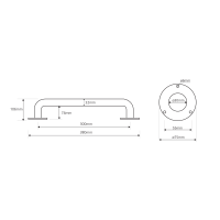 Sapho HANDICAP madlo rovné 300mm, biela XH507W