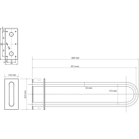 Sapho HANDICAP podperné madlo tvar U 813mm, čierna XH540B